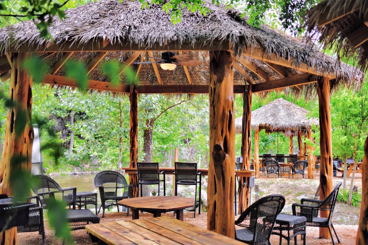 Inside view of the cabana with seating