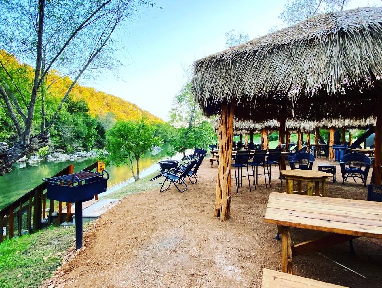 Cabanas overlooking the scenic river