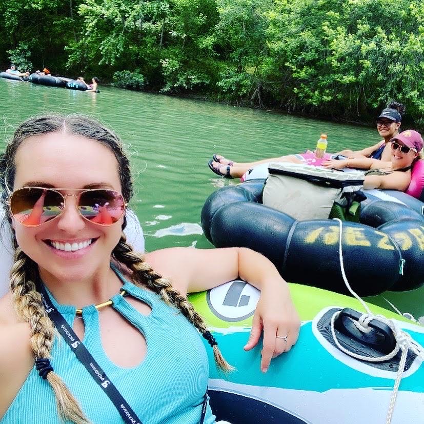 Tubing selfie on the river